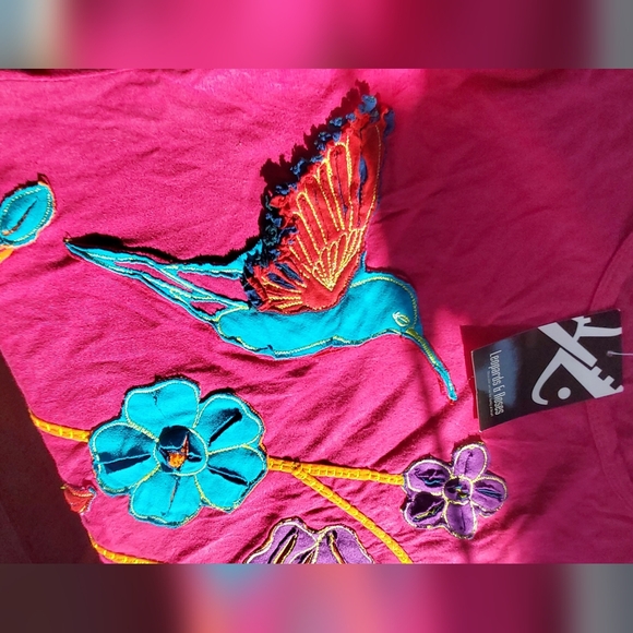 Leopards & Roses hummingbird top - Picture 7 of 9